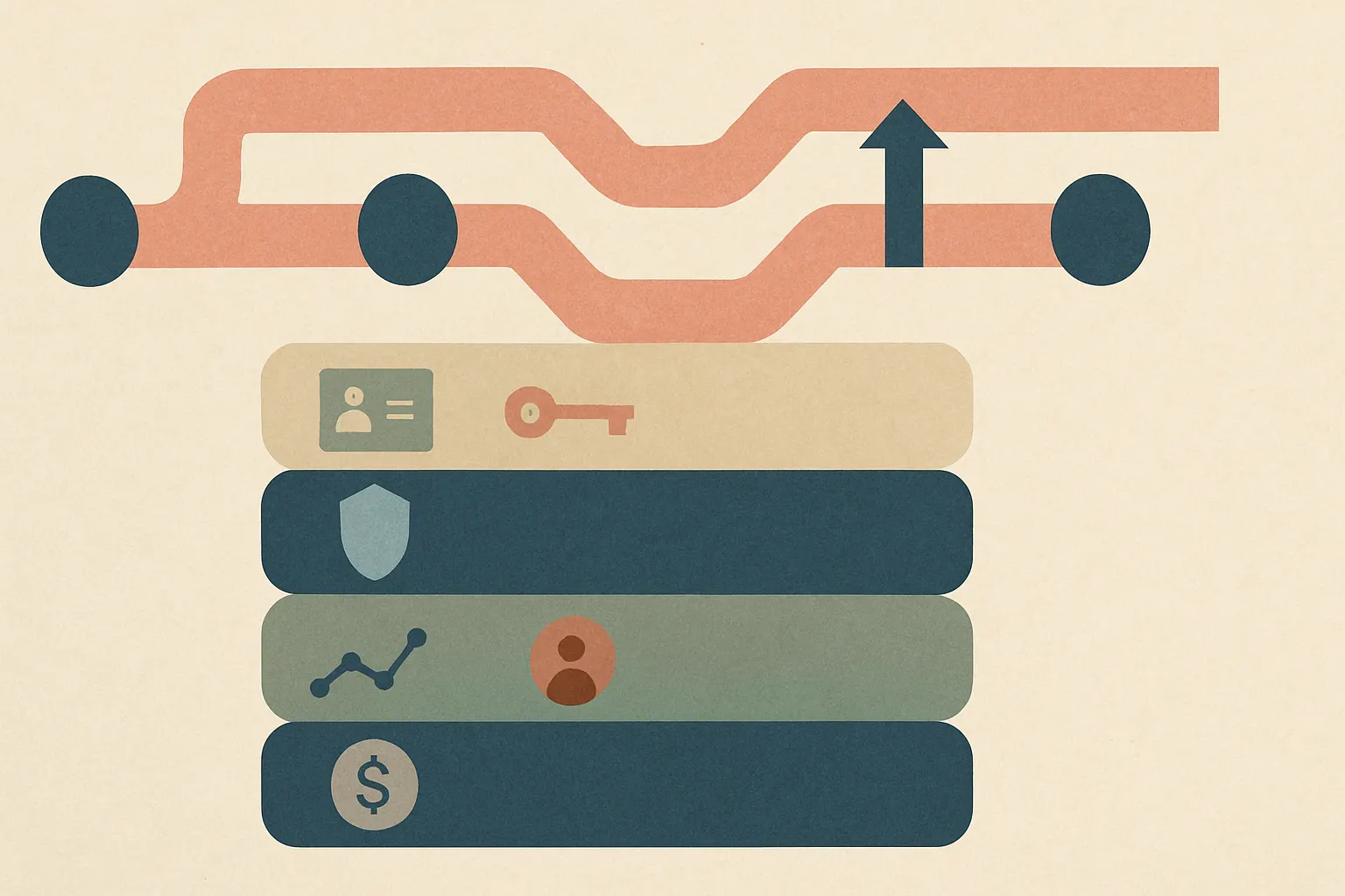 enterprise agent platform stack showing identity, tool access, guardrails, observability, human approvals, and cost monitoring layered beneath business workflows