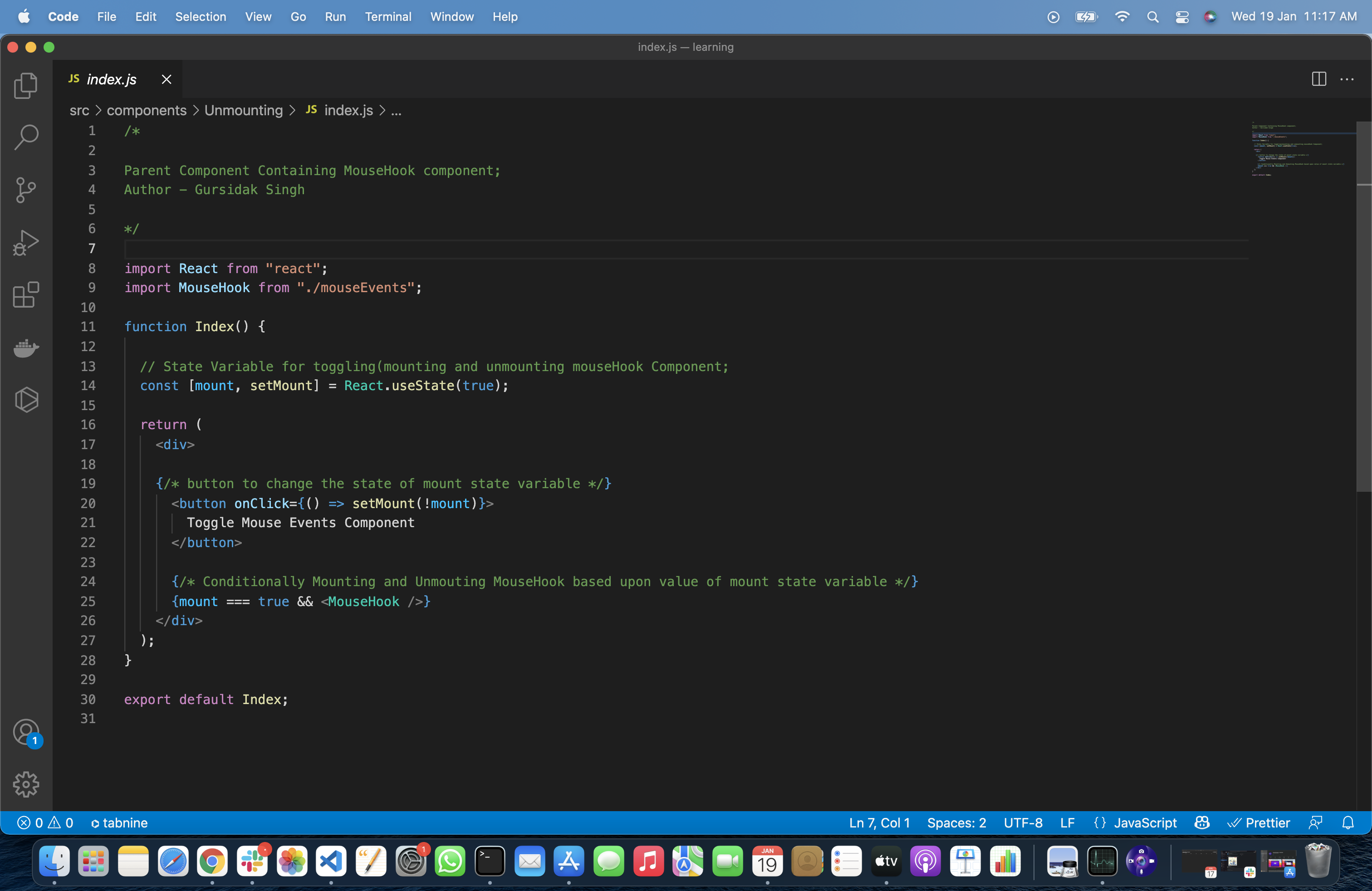 Index Component Snapshot